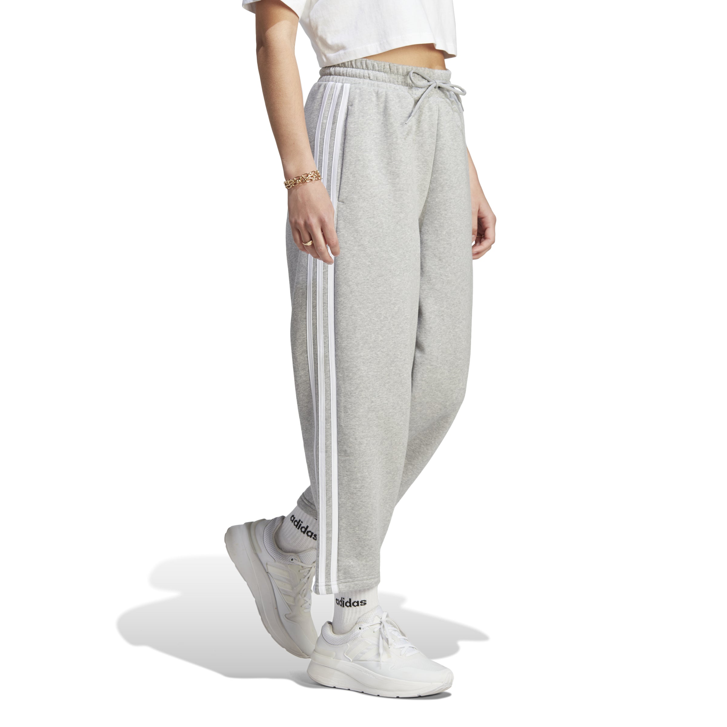  adidas Women's Essentials 3-Stripes Fleece Pants, Black/White,  X-Small : Clothing, Shoes & Jewelry