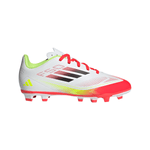 Boys'/Girls' Adidas Youth F50 Club Firm/Multi-ground Soccer Cleats - WHITE/BLACK