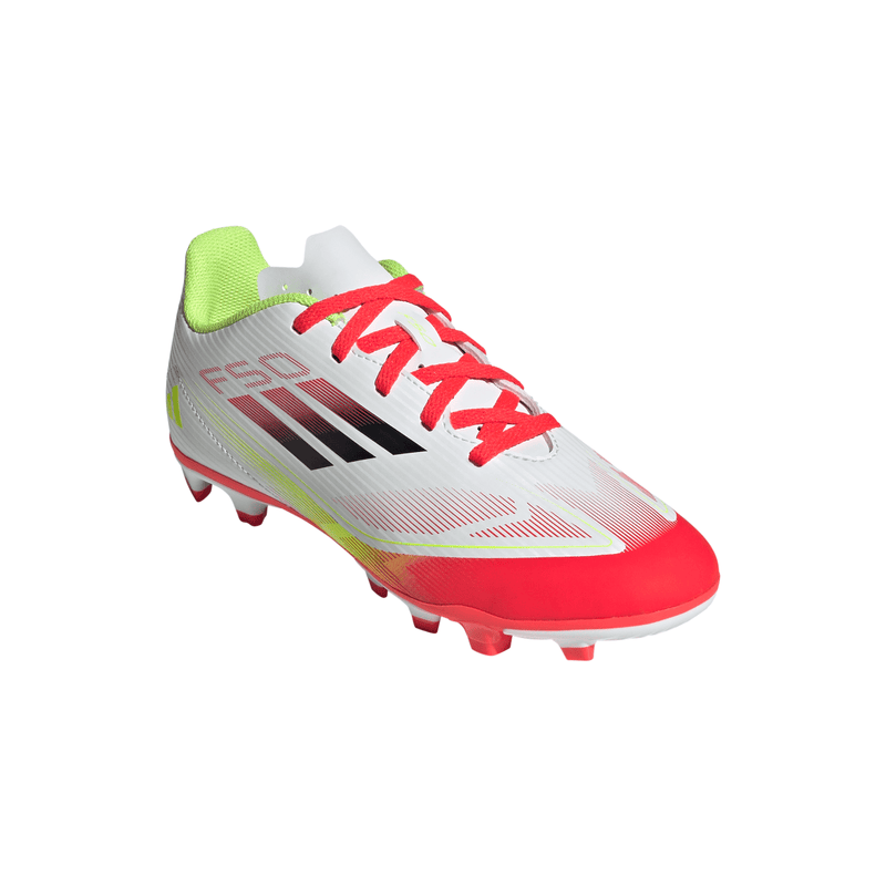 Boys'/Girls' Adidas Youth F50 Club Firm/Multi-ground Soccer Cleats - WHITE/BLACK