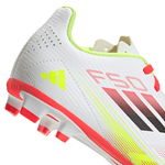 Boys'/Girls' Adidas Youth F50 Club Firm/Multi-ground Soccer Cleats - WHITE/BLACK