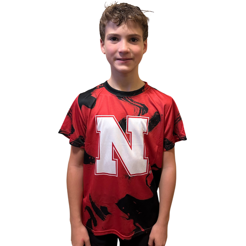 Boys'/Girls' Nebraska Huskers Toddler Smoke T-Shirt - RED/BLACK