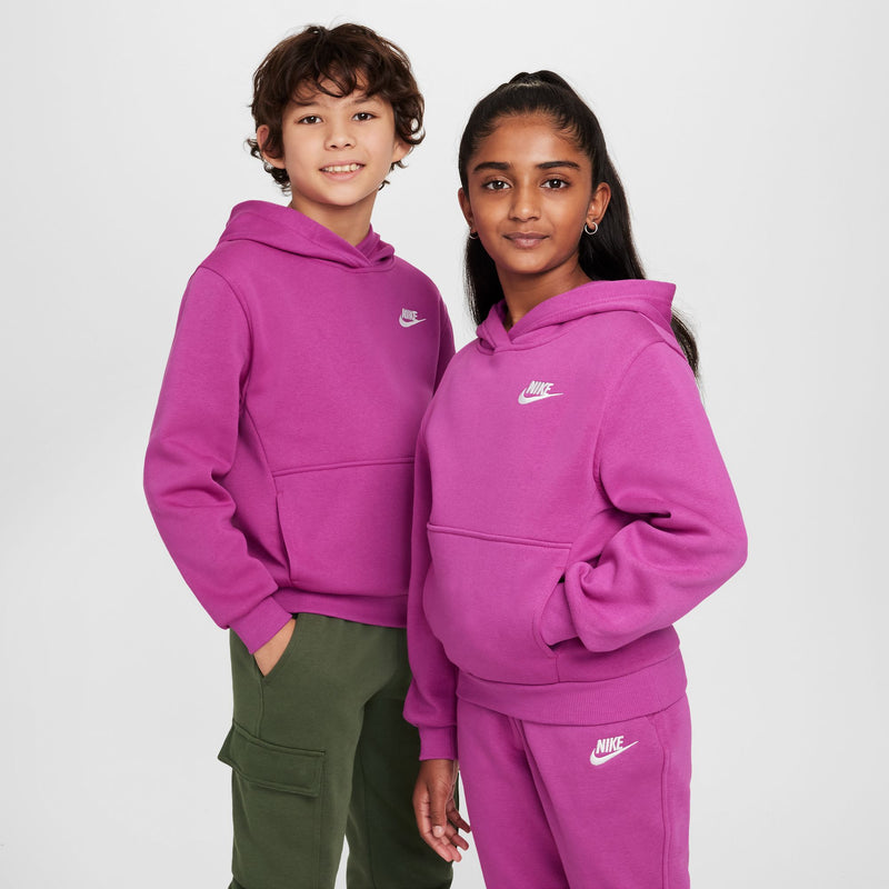 Boys'/Girls' Nike Youth Club Fleece Hoodie - 518 - HOT FUCHSIA