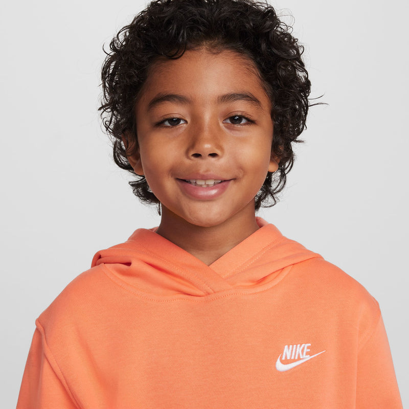 Boys'/Girls' Nike Youth Club Fleece Hoodie - 643 - LIGHT WILD MANGO