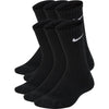 Boys'/Girls' Nike Youth Everyday Crew Socks 6-Pair - 010 - BLACK