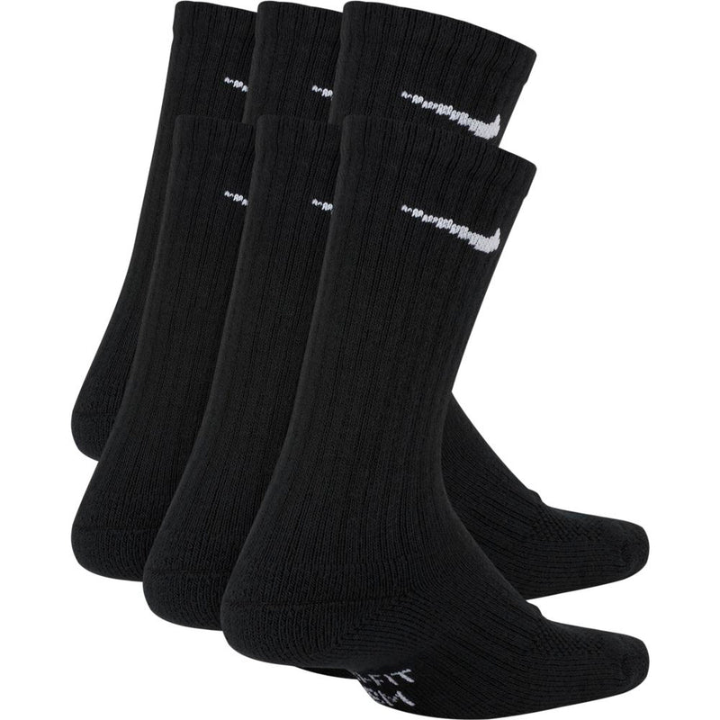 Boys'/Girls' Nike Youth Everyday Crew Socks 6-Pair - 010 - BLACK