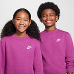 Boys'/Girls' Nike Youth Sportswear Club Fleece Crew - 518 - HOT FUCHSIA