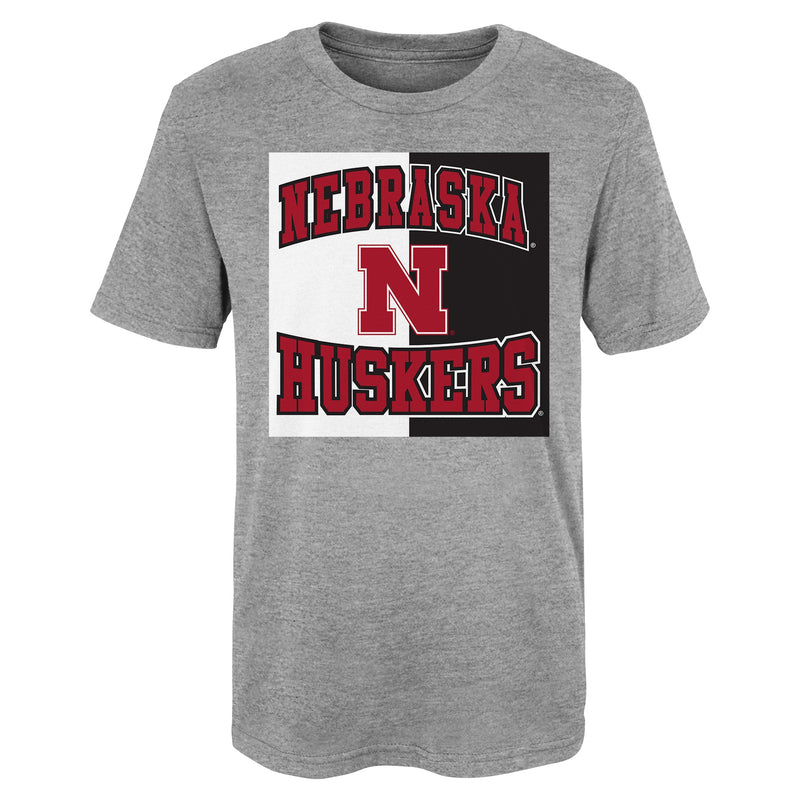 Boys' Nebraska Huskers Kids Split Division T-Shirt - GREY