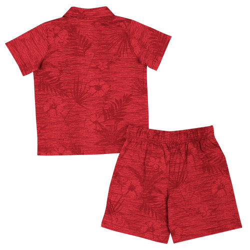 Boys' Nebraska Huskers Toddler Fern Camp Short & Button Up Set - NEBRASKA