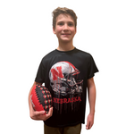 Boys' Nebraska Huskers Toddler Football Helmet Drip T-Shirt - BLACK