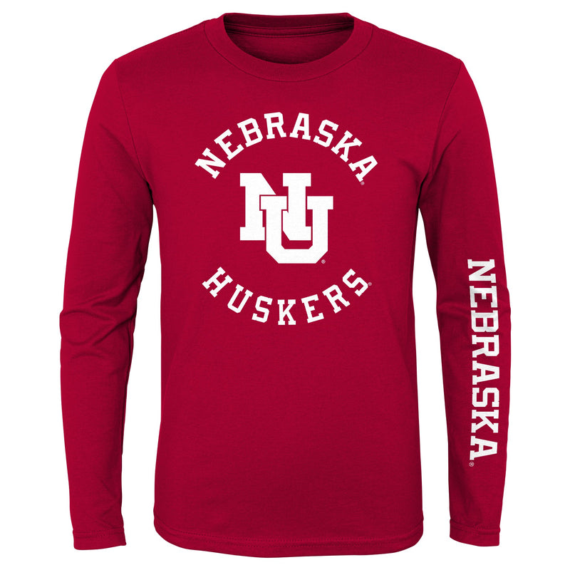 Boys' Nebraska Huskers Vault Circle Longsleeve - RED