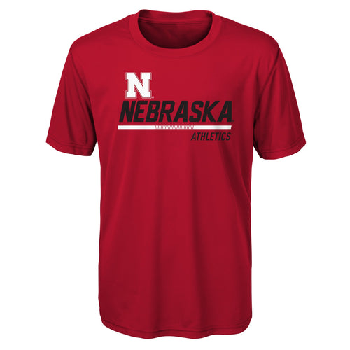 Boys' Nebraska Huskers Youth Engaged Performance T-Shirt - RED