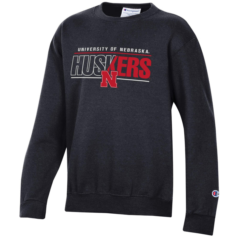 Boys' Nebraska Huskers Youth Two-Tone Crew - 999 BLK