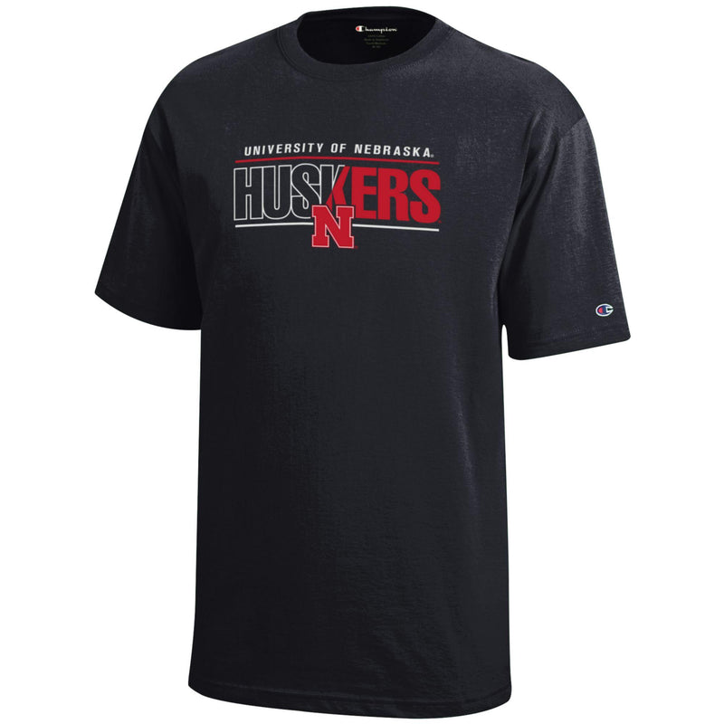 Boys' Nebraska Huskers Youth Two-Tone T-Shirt - 999 BLK