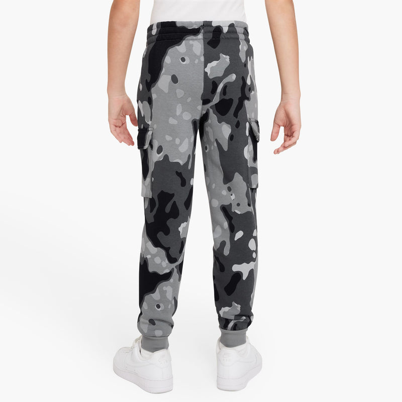 Boys' Nike Youth Club Fleece Camo Cargo Pants - 084 - GREY