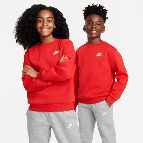 Boys' Nike Youth Club Fleece Crew Sweatshirt - 657 - RED