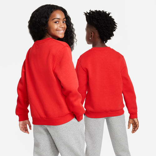 Boys' Nike Youth Club Fleece Crew Sweatshirt - 657 - RED