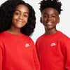 Boys' Nike Youth Club Fleece Crew Sweatshirt - 657 - RED