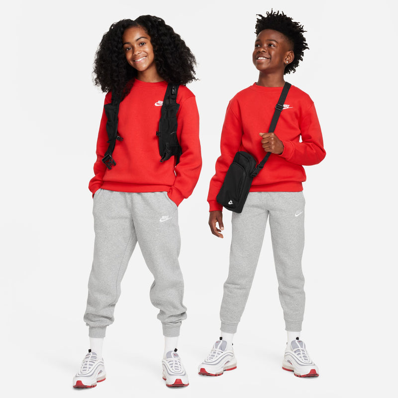 Boys' Nike Youth Club Fleece Crew Sweatshirt - 657 - RED