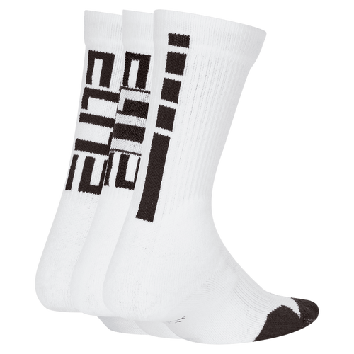 Boys' Nike Youth Elite Crew 3-Pack Sock - 100 - WHITE