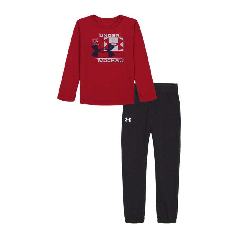 Boys' Under Armour Infant Stamp Logo Longsleeve/Jogger Set - 621 RED