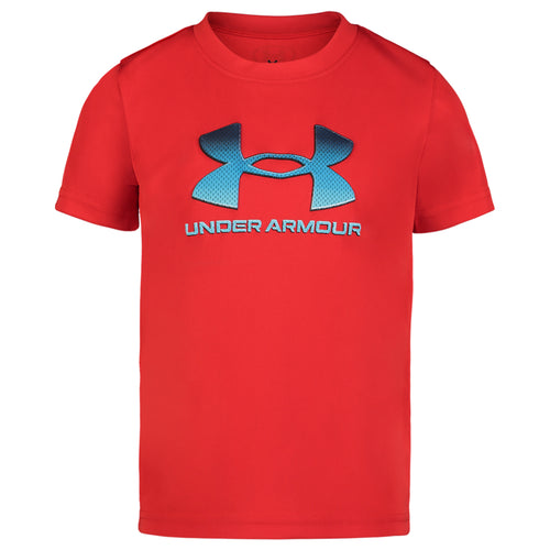 Boys' Under Armour Kids Big Logo Mesh Fade T-Shirt - 621 RED