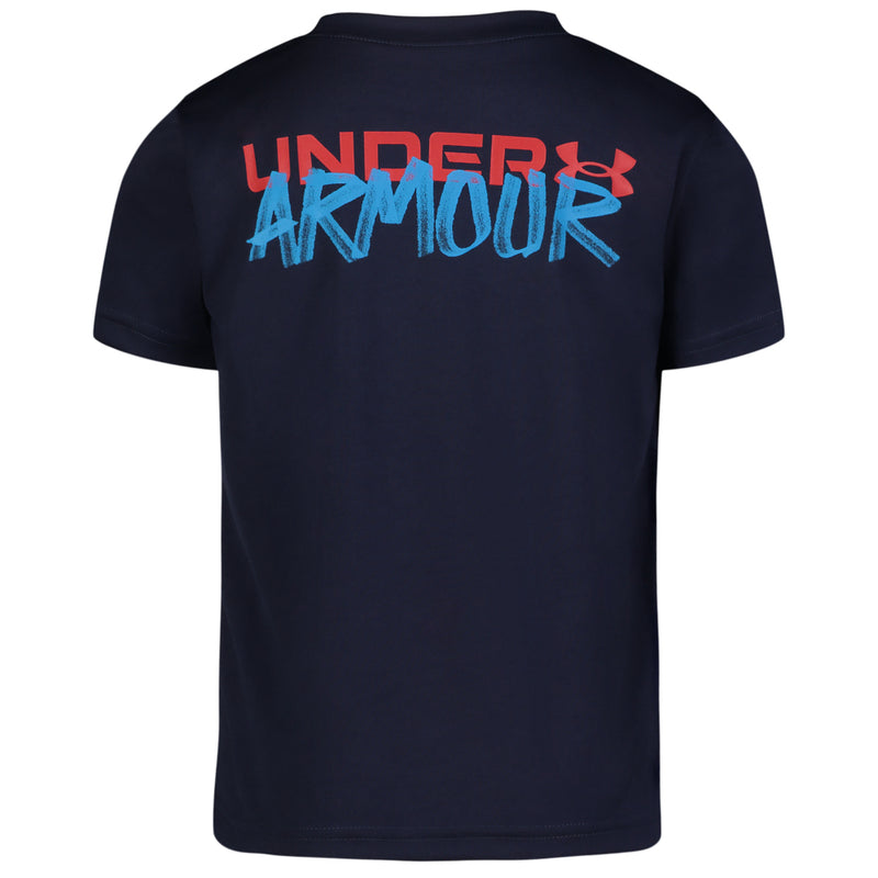 Boys' Under Armour Kids Brushy Wordmark T-Shirt - 413 NAVY