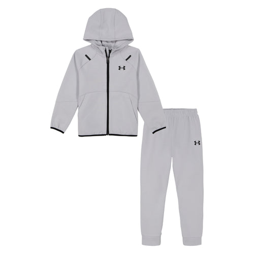 Boys' Under Armour Kids Unstoppable Knit Full-zip 2-Piece Set - 052 - GREY