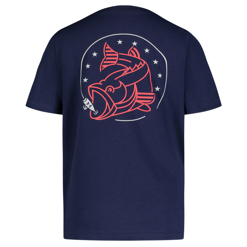 Boys' Under Armour Youth Americana Bass T-Shirt - 413 NAVY