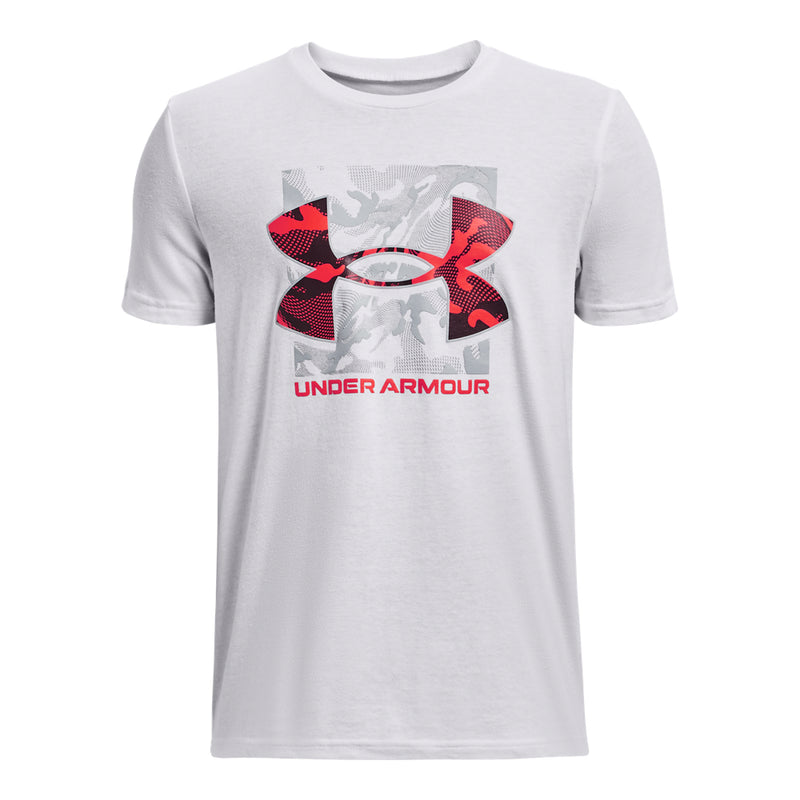 Boys' Under Armour Youth Box Logo Camo T-Shirt - 100 - WHITE