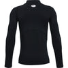 Boys' Under Armour Youth ColdGear Armour Mock Longsleeve - 001 - BLACK