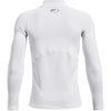 Boys' Under Armour Youth ColdGear Armour Mock Longsleeve - 100 - WHITE