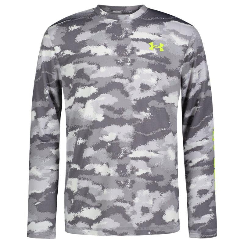 Boys' Under Armour Youth Dissolve Camo UPF Longsleeve - 051 - GREY