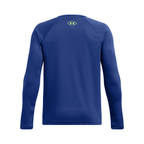 Boys' Under Armour Youth Tech Hybrid Print Longsleeve - 432 - TECH BLUE