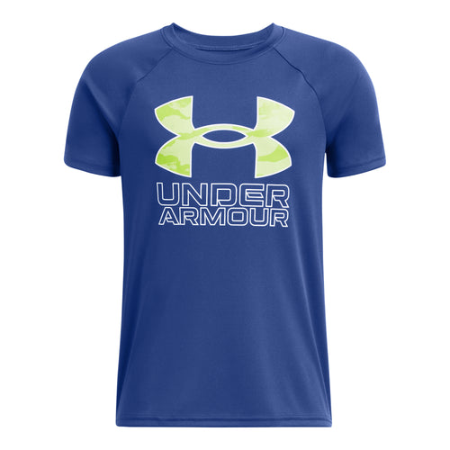 Boys' Under Armour Youth Tech Hybrid Print T-Shirt - 432 - TECH BLUE