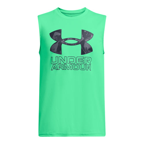 Boys' Under Armour Youth Tech Hybrid Print Tanktop - 299 GRN