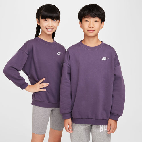 Girls'/Boys' Nike Youth Club Fleece Oversized Sweatshirt - 573 - DARK RAISIN