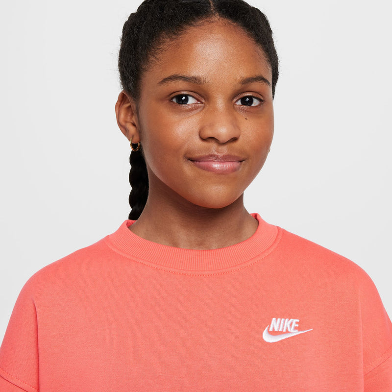 Girls'/Boys' Nike Youth Club Fleece Oversized Sweatshirt - 814 EMBR