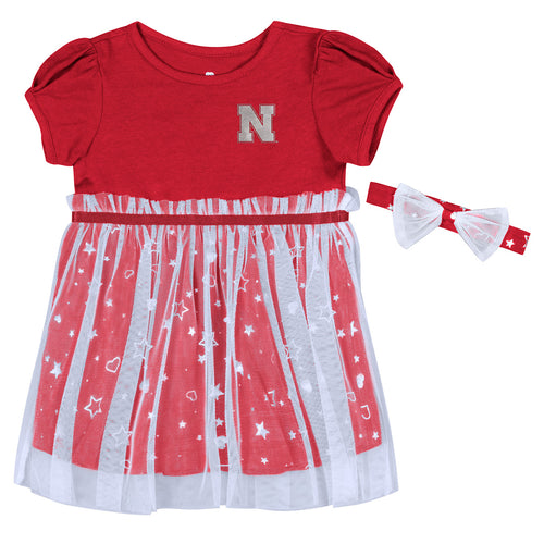 Girls' Nebraska Huskers Toddler Star League Dress - NEBRASKA