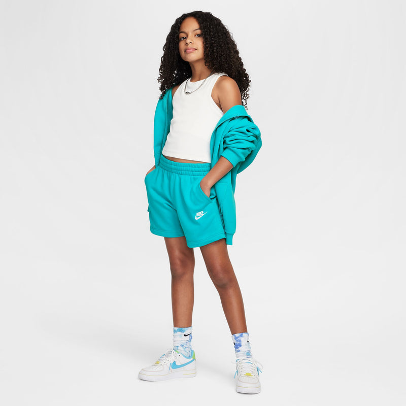 Girls' Nike Youth 5" French Terry Shorts  - 345 - DUSTY CACTUS