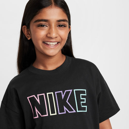 Girls' Nike Youth Block Lettering T-Shirt - 010 - BLACK