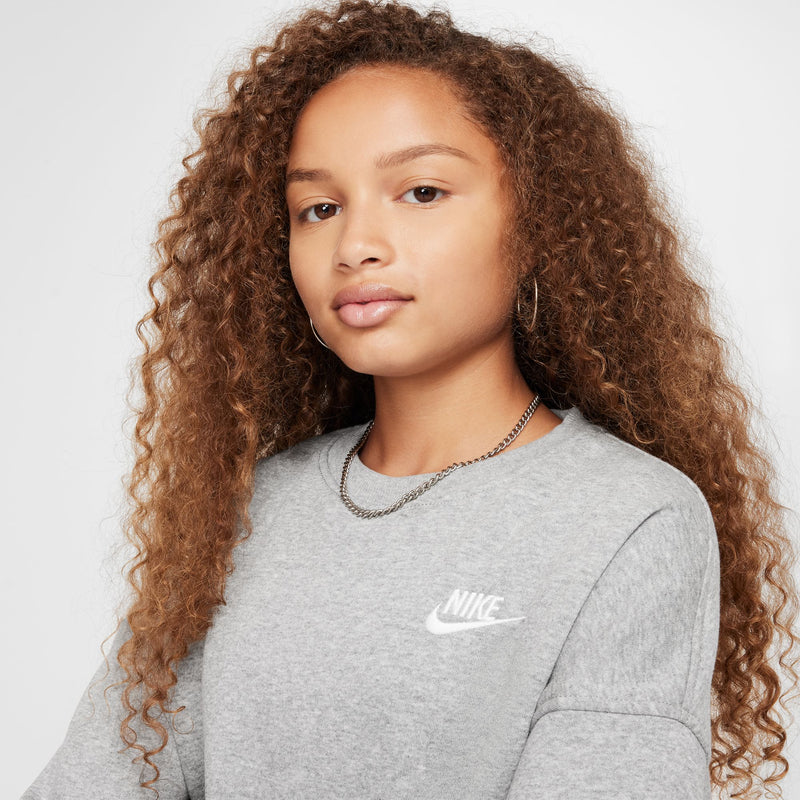 Girls' Nike Youth Boxy Fleece Sweatshirt - 063 - GREY