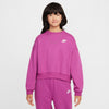 Girls' Nike Youth Boxy Fleece Sweatshirt - 518 - HOT FUCHSIA