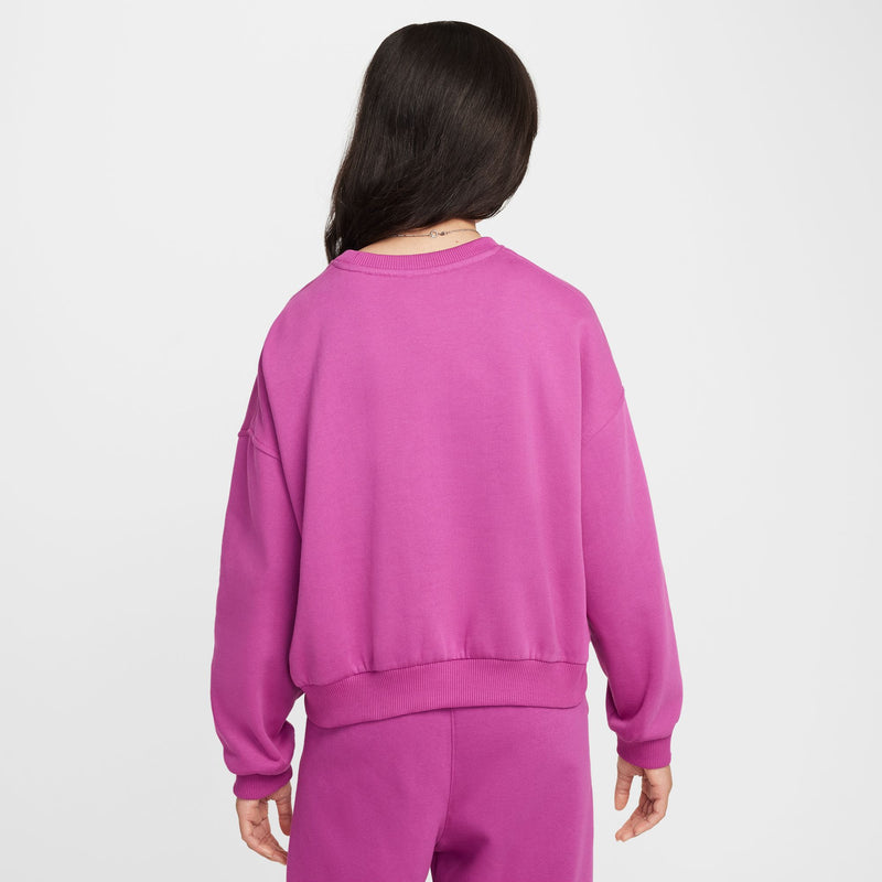 Girls' Nike Youth Boxy Fleece Sweatshirt - 518 - HOT FUCHSIA