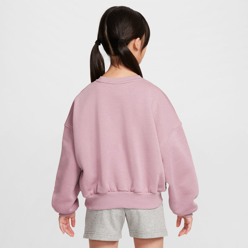 Girls' Nike Youth Boxy Script Sweatshirt - 523 PLUM