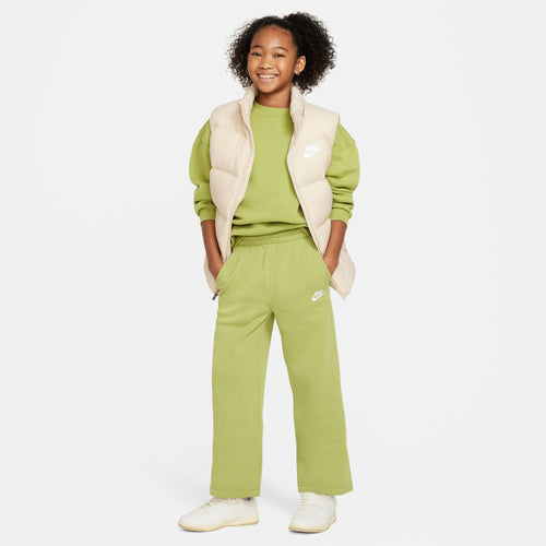 Girls' Nike Youth Club Fleece Wide-Leg Pant - 377 PEAR