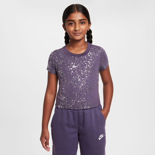 Girls' Nike Youth Crop T-Shirt - 573 - DARK RAISIN