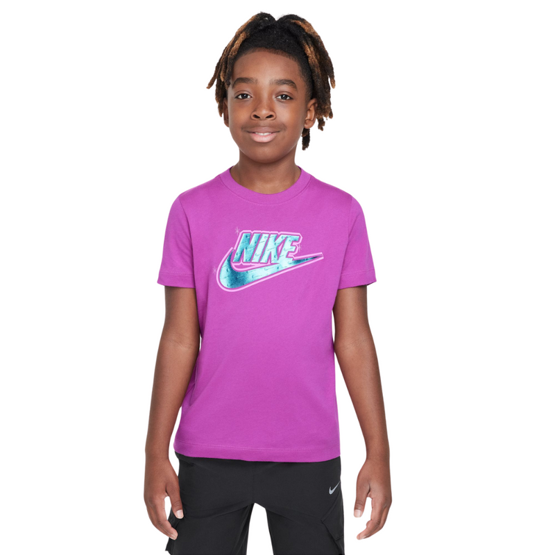 Girls' Nike Youth Foil Print T-Shirt - 518 - HOT FUCHSIA