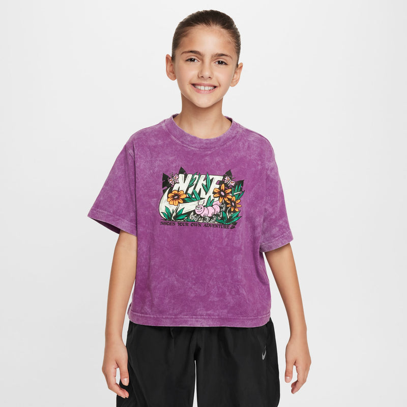 Girls' Nike Youth NSW Flower T-Shirt - 503 VIOL