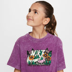 Girls' Nike Youth NSW Flower T-Shirt - 503 VIOL