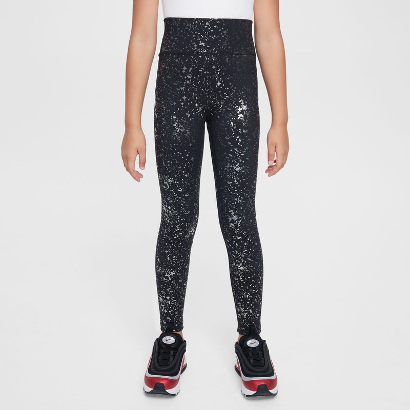 Girls' Nike Youth One Metallic Legging - 010 - BLACK